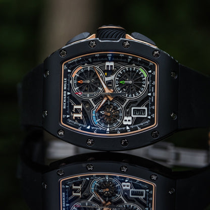 Richard Mille RM 72-01 Automatic Winding Lifestyle Flyback Chronograph Rose Gold / Black Ceramic