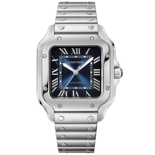 CARTIER Santos Medium Blue Dial 35mm Watch