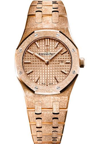 Audemars Piguet Royal Oak Frosted Gold Quartz Watch-Pink Dial 33mm-67653OR.GG.1263OR.02