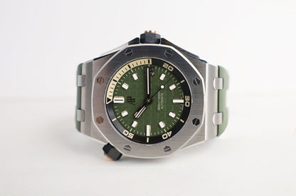 Audemars Piguet Royal Oak Offshore Diver Watch-Green Dial 42mm-15720ST.OO.A052CA.01