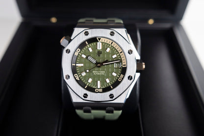 Audemars Piguet Royal Oak Offshore Diver Watch-Green Dial 42mm-15720ST.OO.A052CA.01