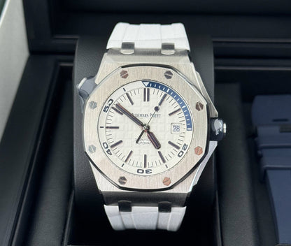 Audemars Piguet Royal Oak Offshore Diver Watch-White Dial 42mm-15710ST.OO.A010CA.01