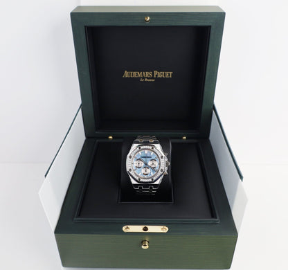 Audemars Piguet Royal Oak Selfwinding Chronograph Stainless Steel 38mm Light Blue Diamond 26715ST.ZZ.1356ST.01