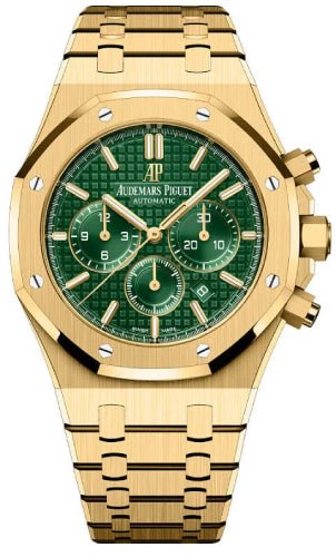 Audemars Piguet Royal Oak Selfwinding Chronograph Yellow Gold 41mm Green Dial Bracelet 26331BA.OO.1220BA.02