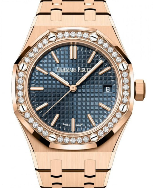 Audemars Piguet Royal Oak Selfwinding Rose Gold 37mm Blue Dial Diamond 15551OR.ZZ.1356OR.02