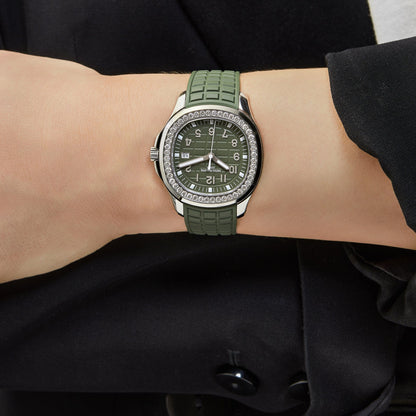 Patek Philippe Aquanaut Luce 5267/200A-011 'Ladies' Stainless Steel Green Dial Diamond Bezel